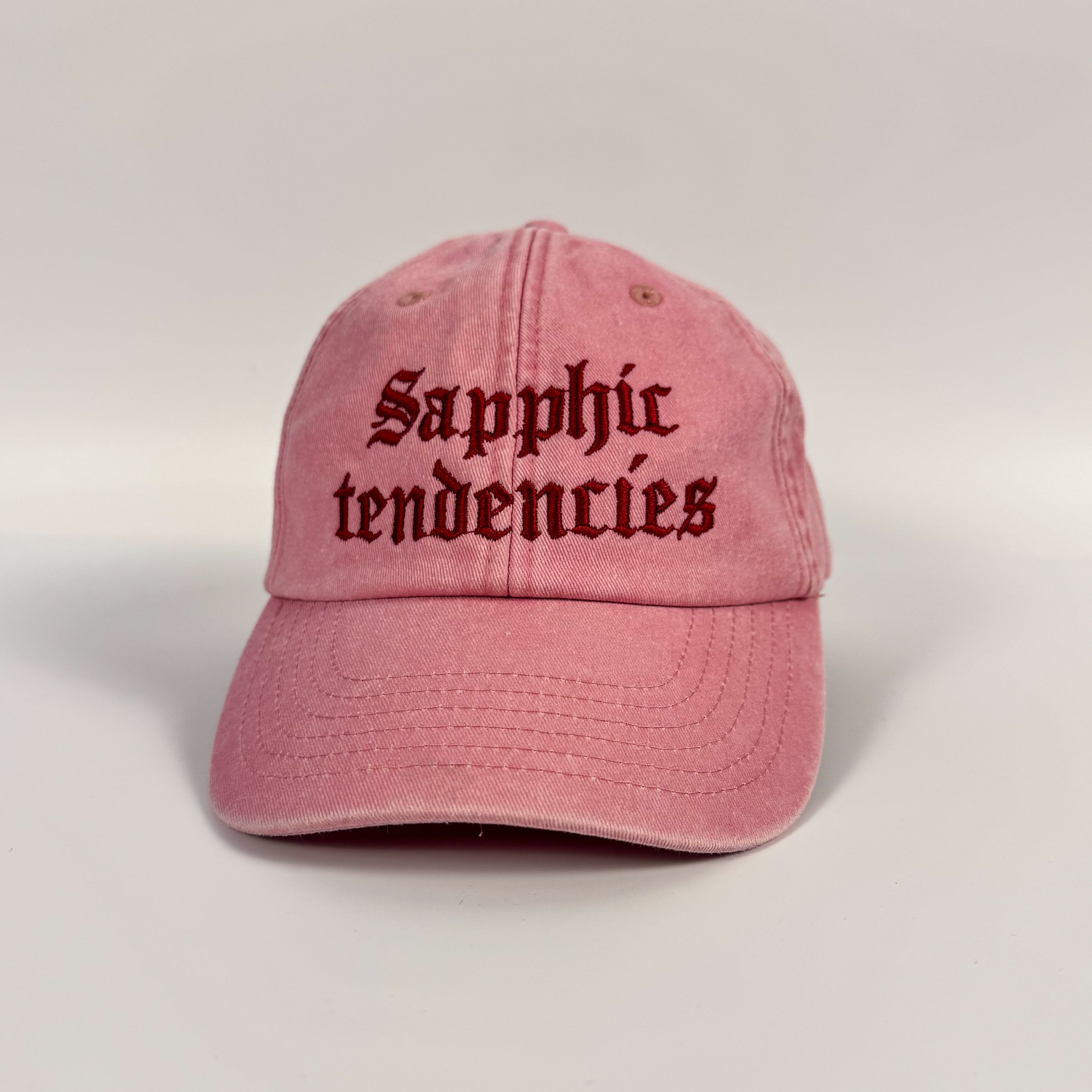 Sapphic Tendencies Embroidered Hat – Vintage Pink Cap